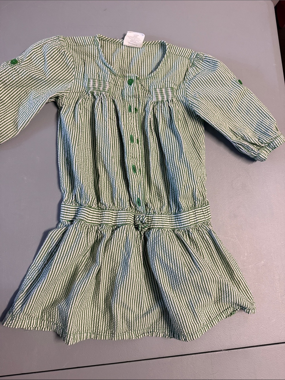 Crazy 8 Green and White Striped Girls' Dress